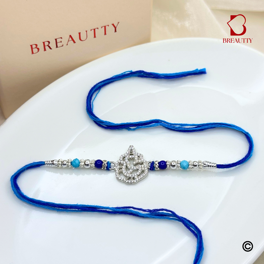 BREAUTTY RAKSHA BANDHAN 925 STERLING SILVER "GANESH STATUE" RAKHI  | HALLMARKED SILVER  RAKHI