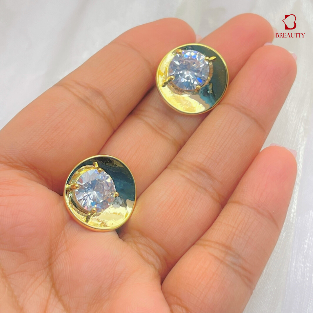 BREAUTTY CUBIC ZIRCONIA STUD EARRINGS: MINIMALIST EVERYDAY JEWELRY FOR A TIMELESS LOOK