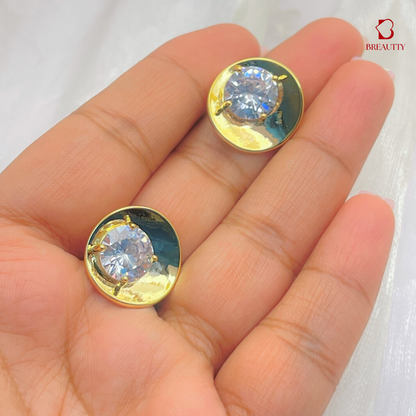 BREAUTTY CUBIC ZIRCONIA STUD EARRINGS: MINIMALIST EVERYDAY JEWELRY FOR A TIMELESS LOOK