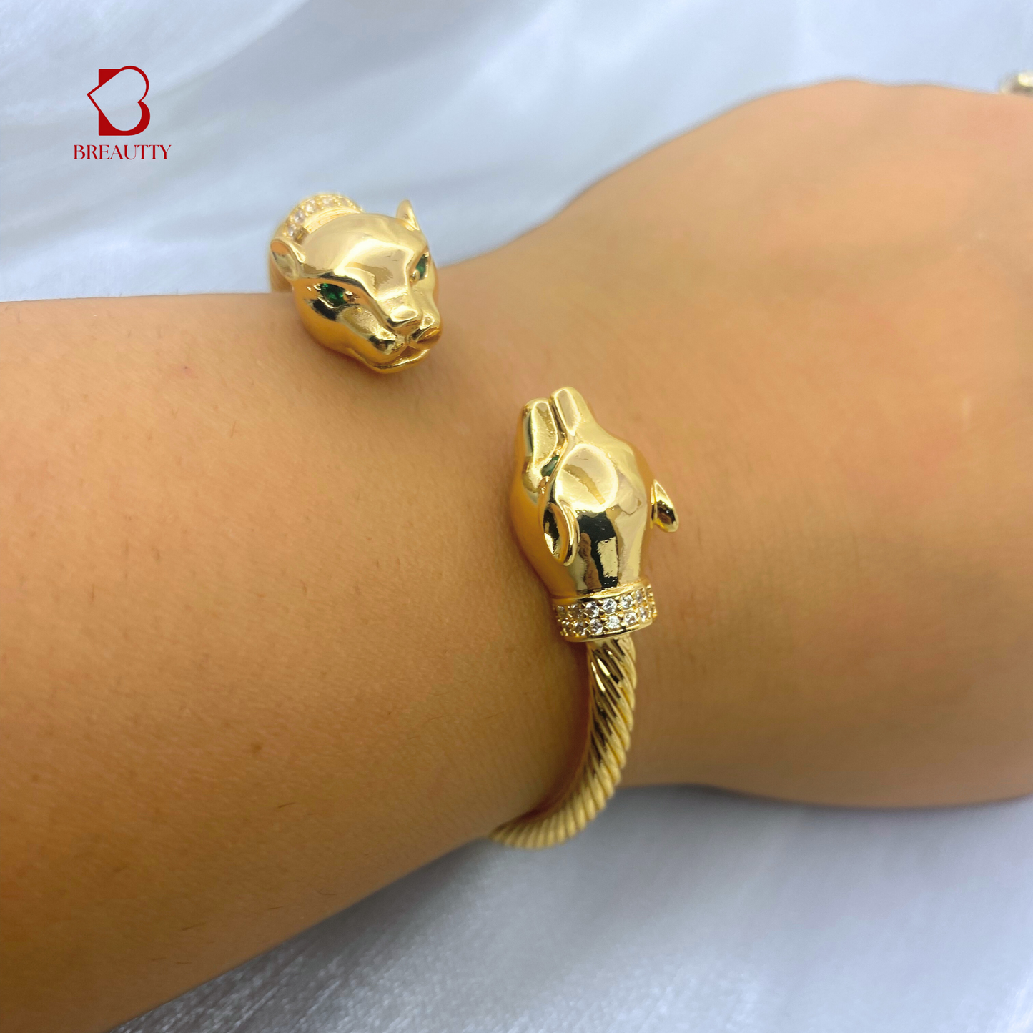 BREAUTTY 18K GOLD-PLATED PANTHER BRACELET | ADJUSTABLE