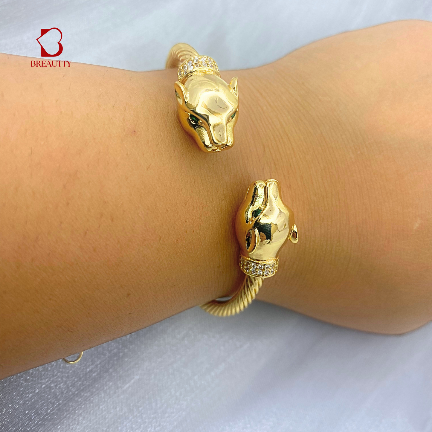 BREAUTTY 18K GOLD-PLATED PANTHER BRACELET | ADJUSTABLE