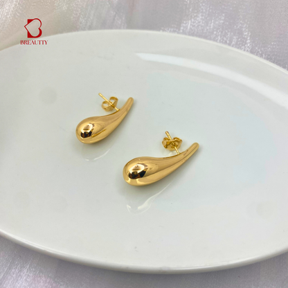 BREAUTTY 18K GOLD-PLATED LONG TAIL DROP EARRINGS