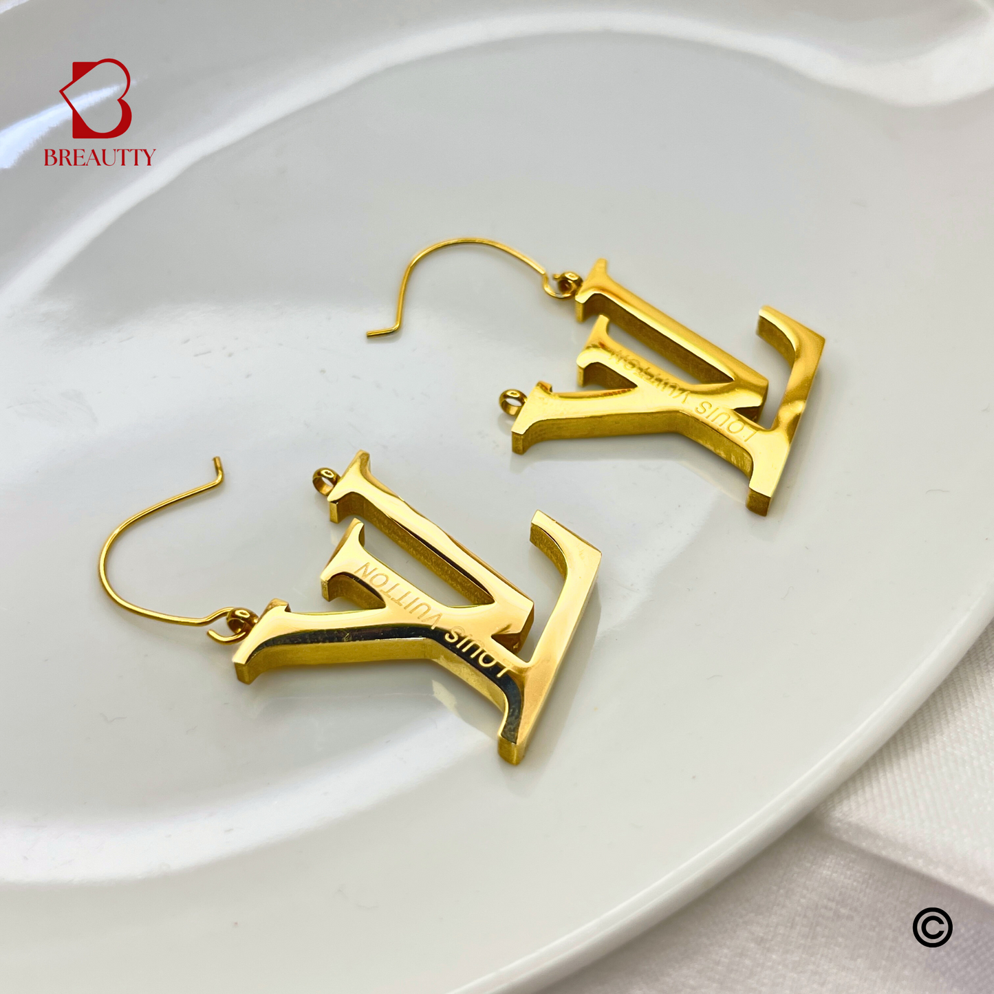 BREAUTTY 18K GOLD PLATED LOUIS VUITTON INSPIRED EARRING