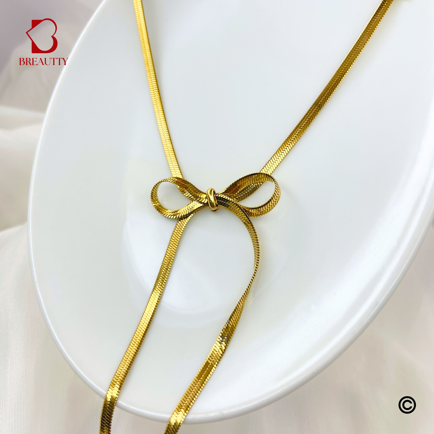 BREAUTTY 18K GOLD PLATED BOW STYLE SNAKE-CHAIN | WATERPROOF