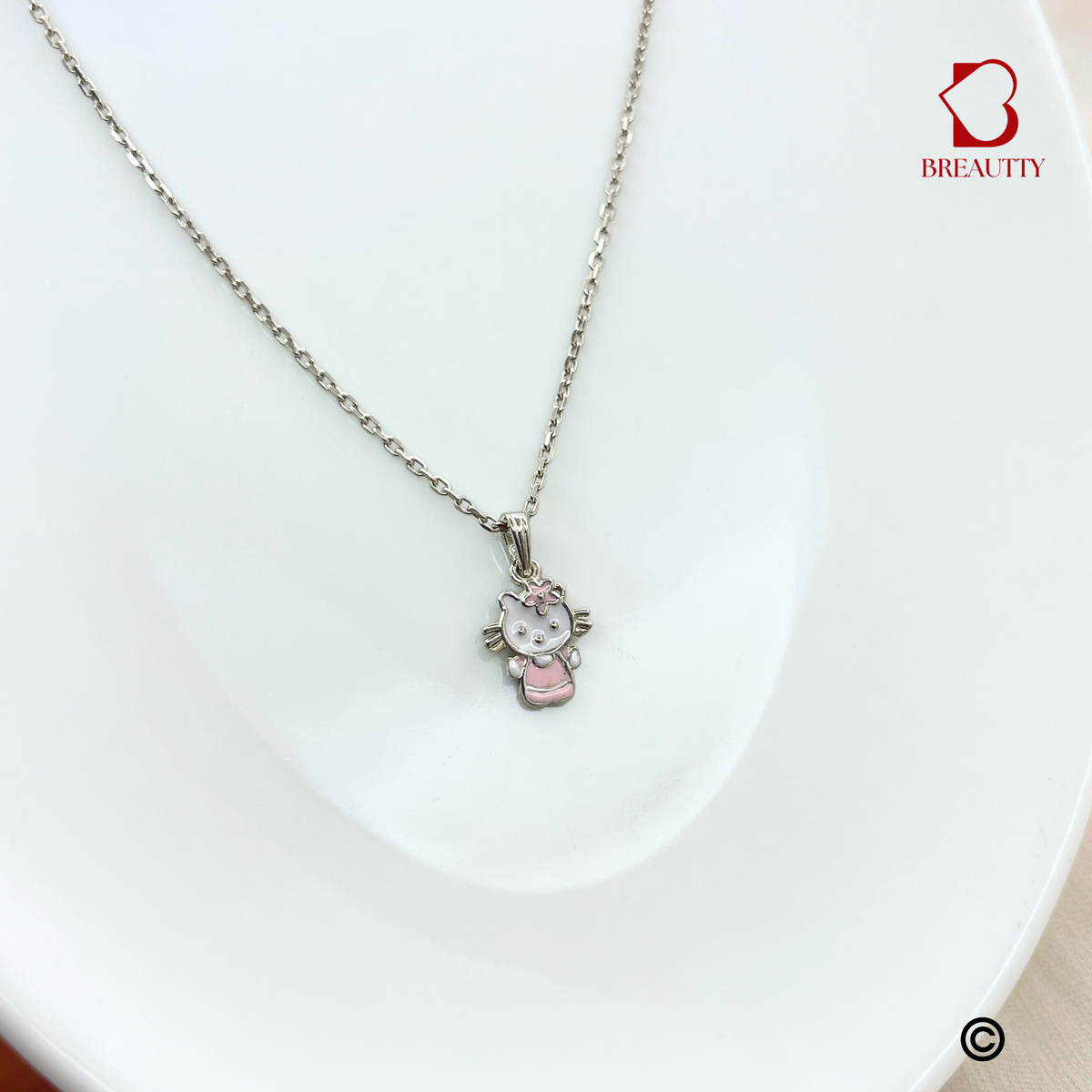 BREAUTTY 92.5 SILVER KITTY NECKLACE FOR LITTLE GIRLS – CUTE DAILY WEAR PENDANT