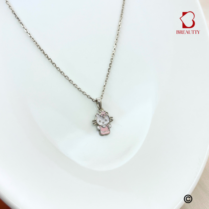 BREAUTTY 92.5 SILVER KITTY NECKLACE FOR LITTLE GIRLS – CUTE DAILY WEAR PENDANT