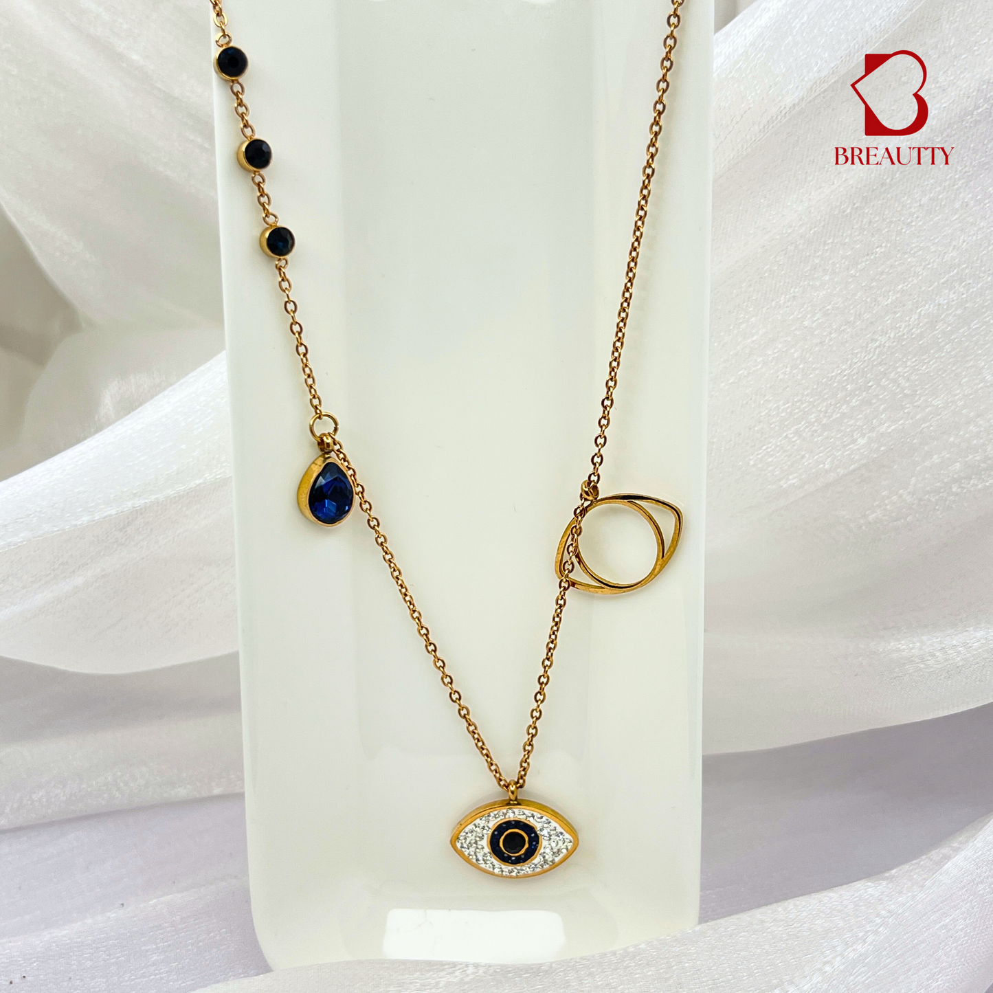 BREAUTTY EVIL EYE 18K GOLD PLATED NECKLACE