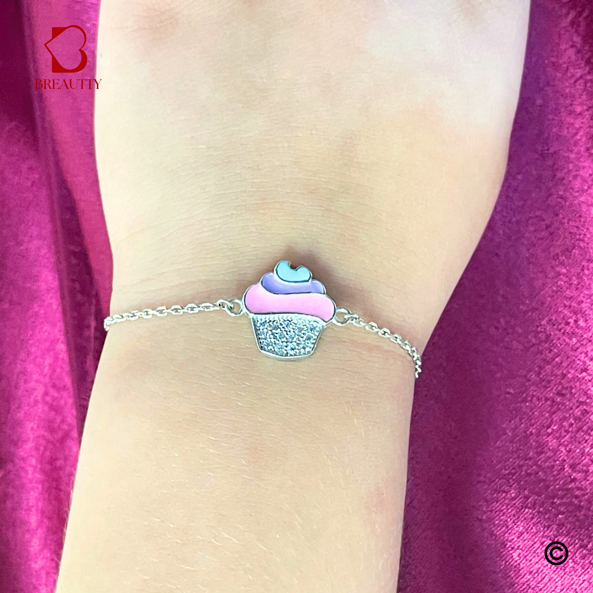 BREAUTTY 925 SILVER CUPCAKE BRACELET
