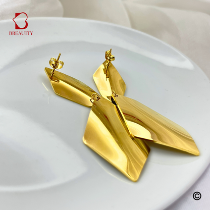 BREAUTTY 18K GOLD PLATED ATTRACTIVE TIE SHAPE EARRINGS