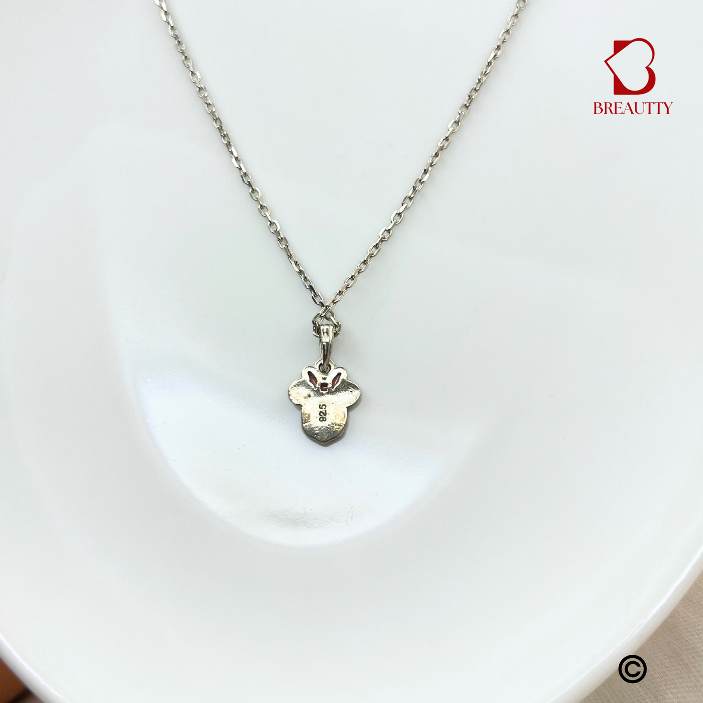 BREAUTTY 92.5 SILVER MICKEY MOUSE NECKLACE FOR GIRLS – FUN CARTOON PENDANT