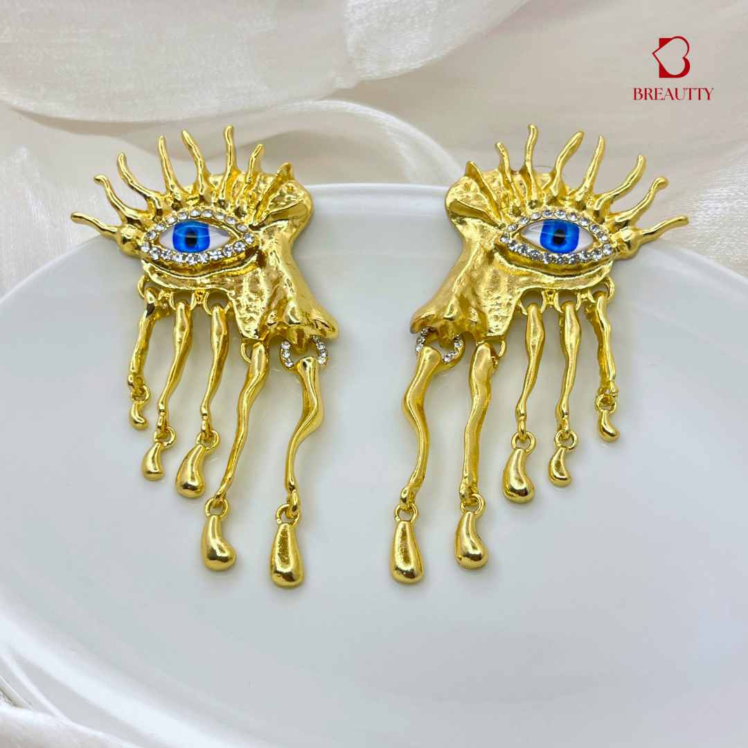 BREAUTTY GOLDEN GUARDIAN EVIL EYE EARRINGS