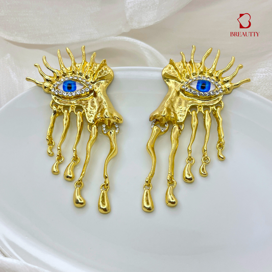 BREAUTTY GOLDEN GUARDIAN EVIL EYE EARRINGS