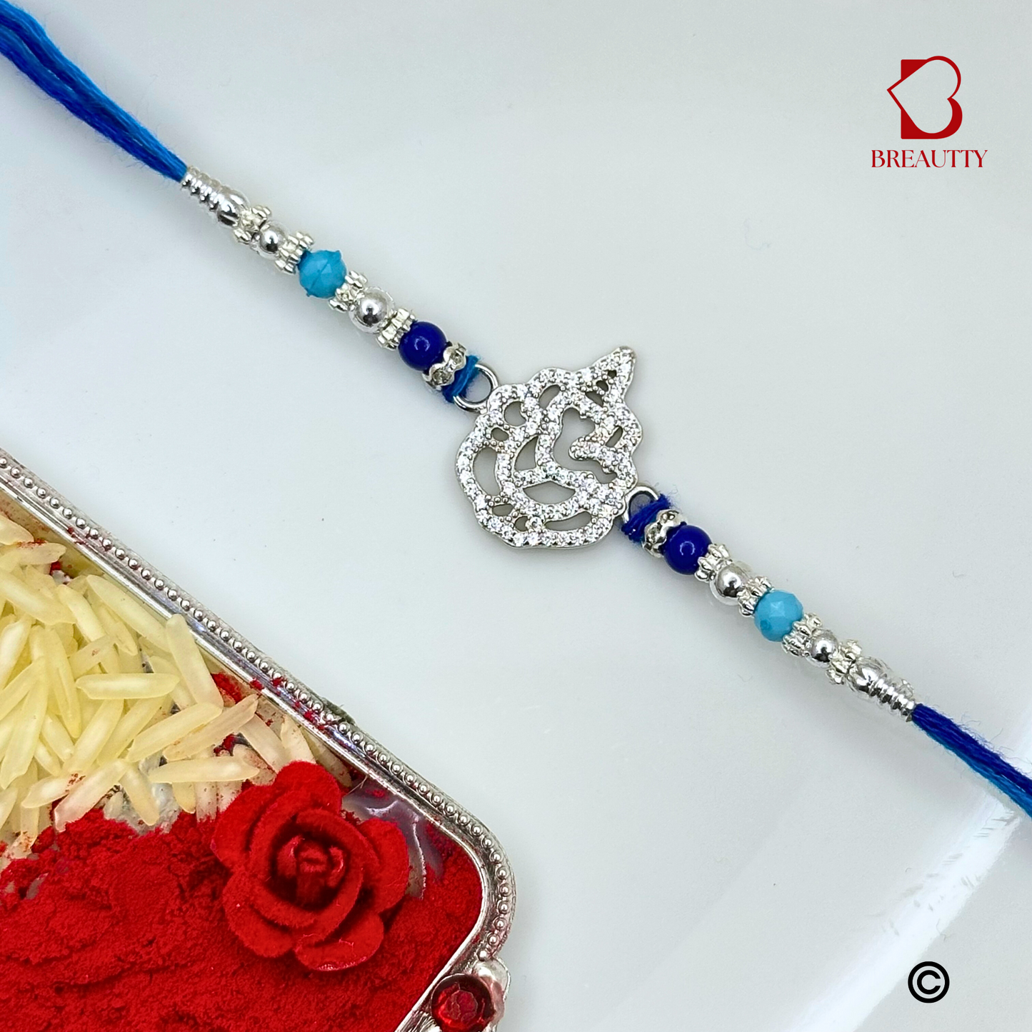 BREAUTTY RAKSHA BANDHAN 925 STERLING SILVER "GANESH STATUE" RAKHI  | HALLMARKED SILVER  RAKHI