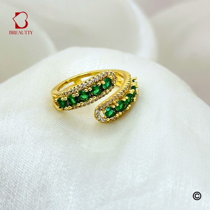 BREAUTTY EMERALD GREEN STONE RING | ADJUSTABLE