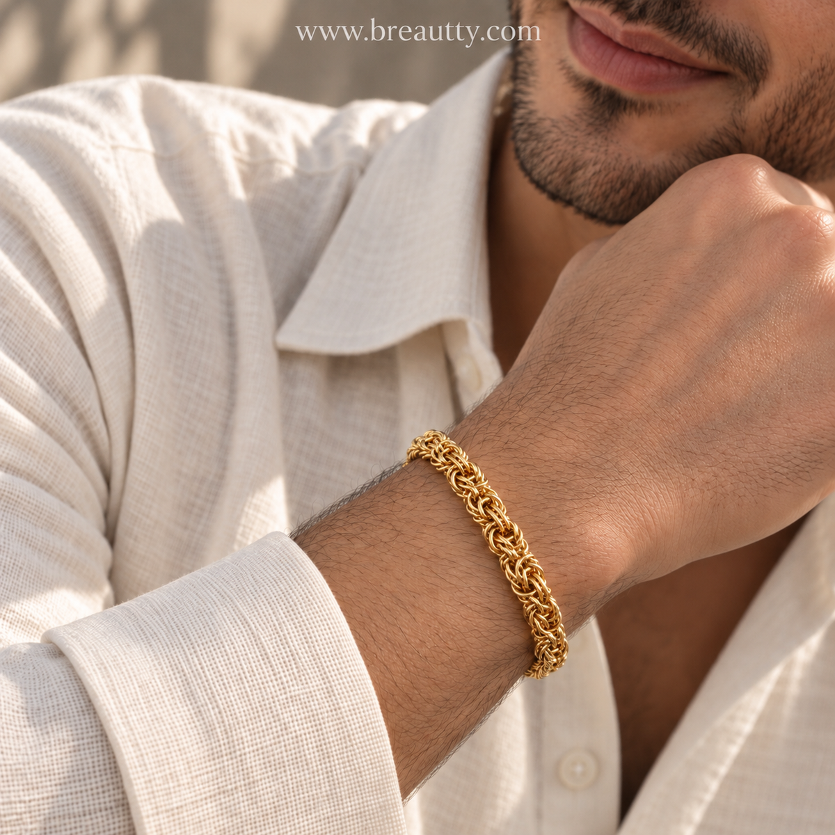 BREAUTTY 18K PLATED BRACELET FOR MEN – STAINLESS STEEL