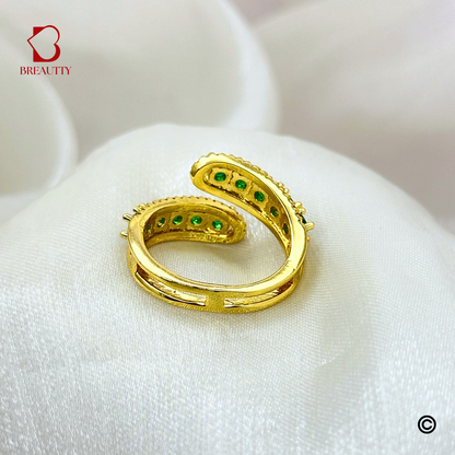 BREAUTTY EMERALD GREEN STONE RING | ADJUSTABLE