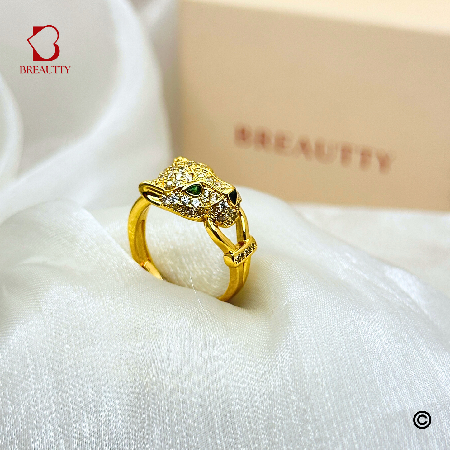 BREAUTTY BIG BLACK PANTHER QUEEN RING | ADJUSTABLE