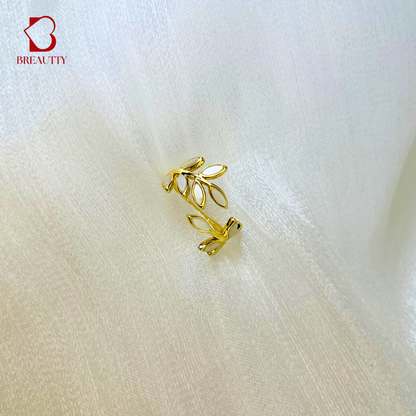 BREAUTTY 18K GOLD PLATED LEAF DESIGN RING | ADJUSTABLE