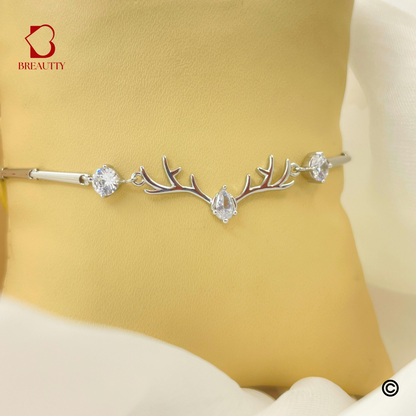 BREAUTTY 925 STERLING SILVER REINDEER DESIGN BRACELET | ADJUSTABLE