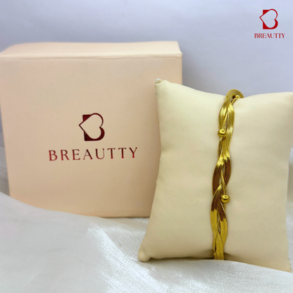 BREAUTTY 18K GOLD PLATED GEOMETRIC BRAIDED BRACELET | DAILY WEAR LUXURY
