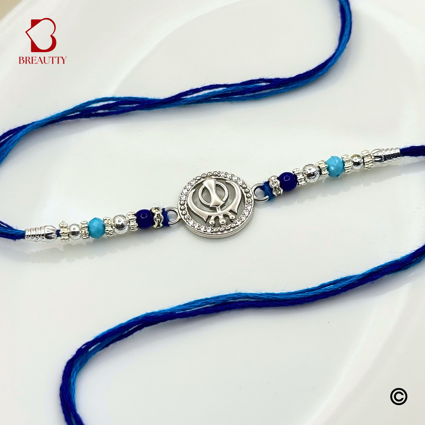 BREAUTTY RAKSHA BANDHAN 9925 STERLING SILVER "VEER KHANDA" RAKHI | HALLMARKED SILVER  RAKHI