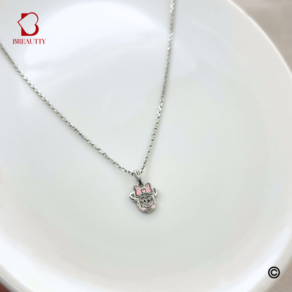 BREAUTTY 92.5 SILVER MICKEY MOUSE NECKLACE FOR GIRLS – FUN CARTOON PENDANT