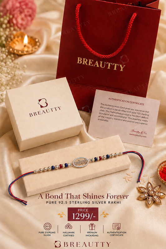 PURE 925 STERLING SILVER  RADHE RADHE  RAKHI  | WATERPROOF