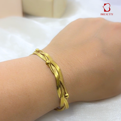 BREAUTTY 18K GOLD PLATED GEOMETRIC BRAIDED BRACELET | DAILY WEAR LUXURY