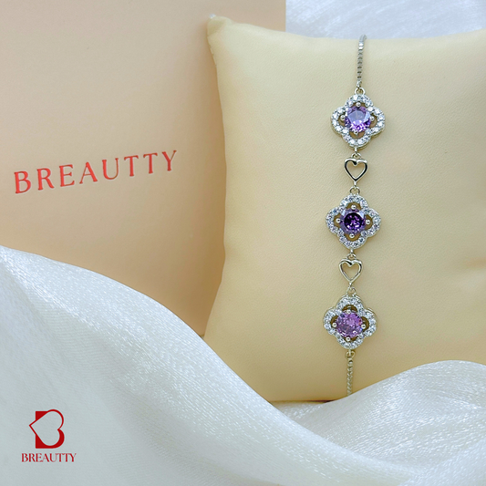 BREAUTTY 92.5 STERLING SILVER ETHEREAL AMORA BRACELET | WATERPROOF | ADJUSTABLE