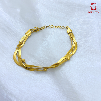 BREAUTTY 18K GOLD PLATED GEOMETRIC BRAIDED BRACELET | DAILY WEAR LUXURY