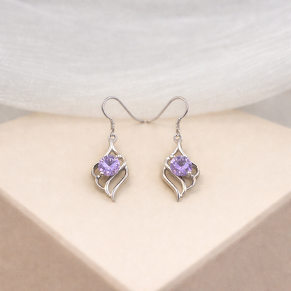 BREAUTTY 925 LILAC BLOOM  DROPS EARRINGS | DAILY WEAR LUXURY