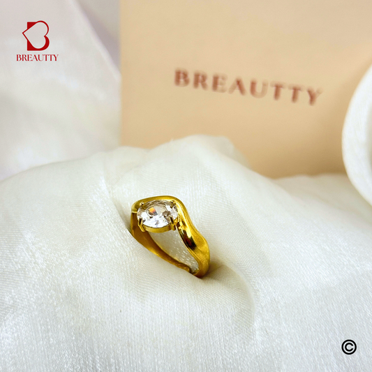 BREAUTTY CUBIC  WHITE STONE ZIRCONIA RING  | ADJUSTABLE