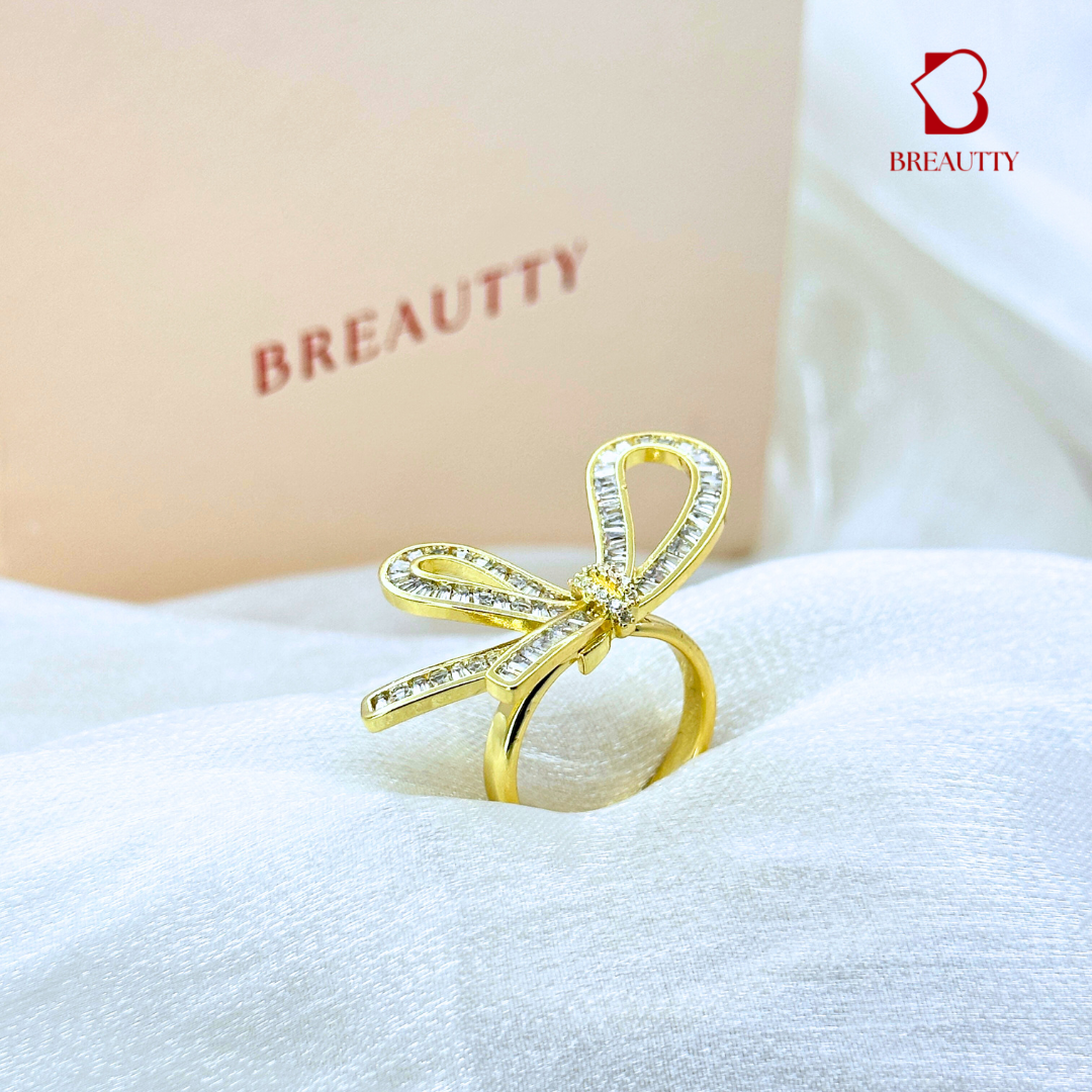BREAUTTY BIG BOW ZIRCONIA STATEMENT RINGTARNISH-FREE | WATERPROOF JEWELLERY