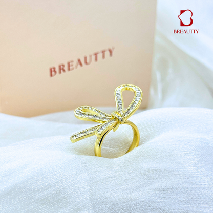 BREAUTTY BIG BOW ZIRCONIA STATEMENT RINGTARNISH-FREE | WATERPROOF JEWELLERY