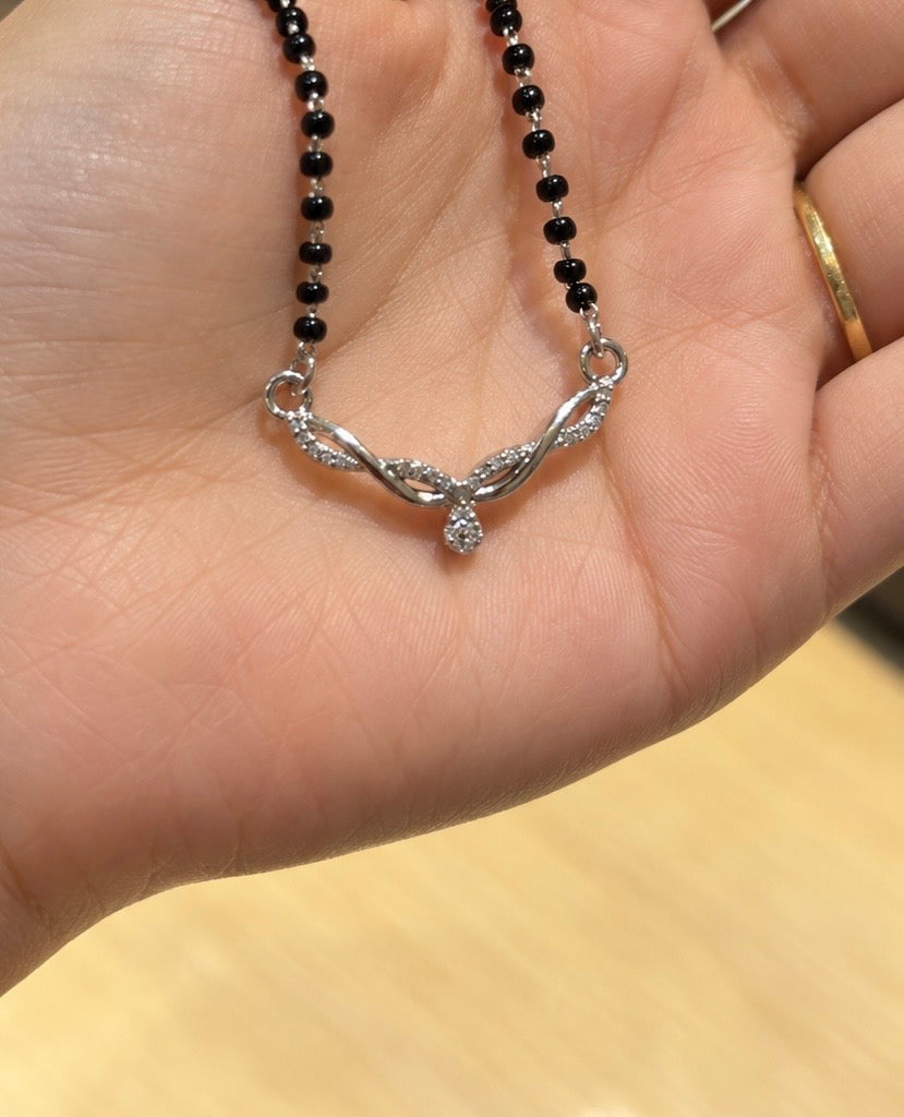 BREAUTTY 92.5 STERLING SILVER ANVI MANGALSUTRA | LIGHTWEIGHT SILVER MANGALSUTRA