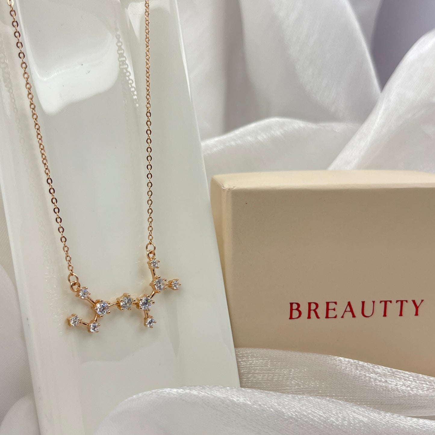 BREAUTTY  925 STERLING SILVER CELESTIAL NECKLACE | ROSE GOLD