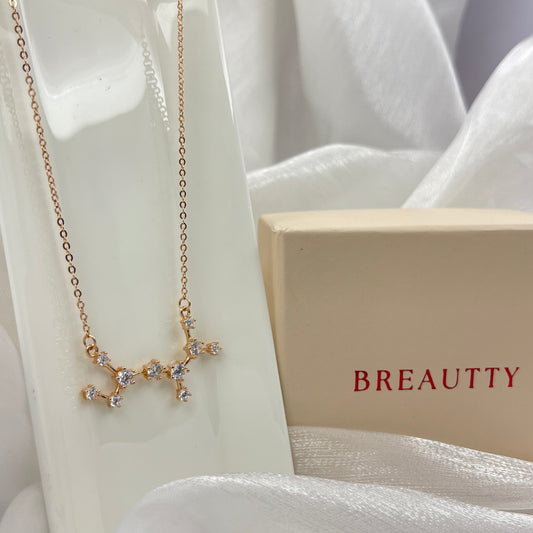 BREAUTTY  925 STERLING SILVER ROSE GOLD PLATED CELESTIAL NECKLACE