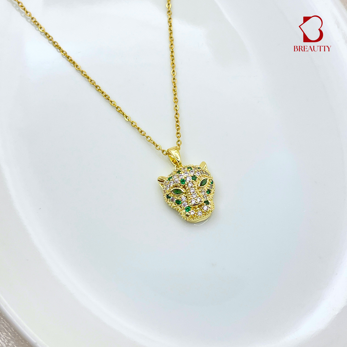 BREAUTTY CHEETAH PENDANT SET – 18K GOLD PLATED STAINLESS STEEL JEWELLERY FOR WOMEN