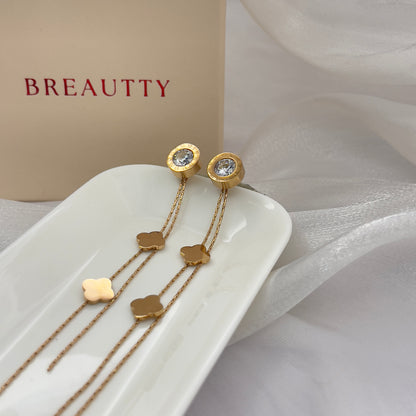 BREAUTTY 18K Gold Plated Long Hanging Earrings | Effortless Glamour