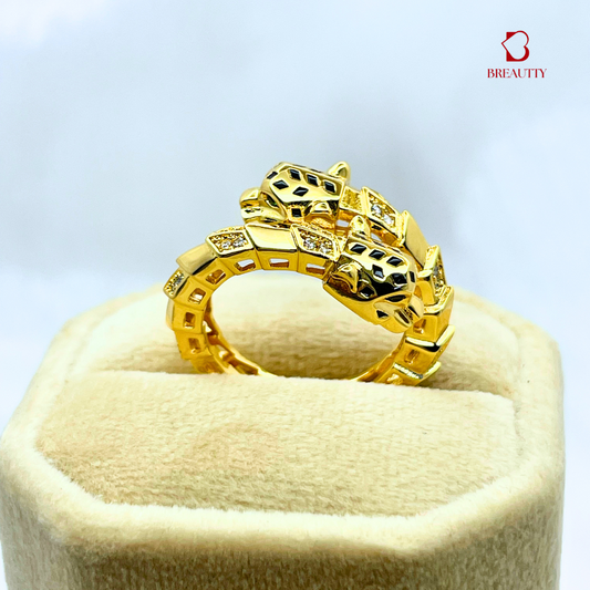 BREAUTTY DUAL PANTHER GOLDEN RING | ADJUSTABLE