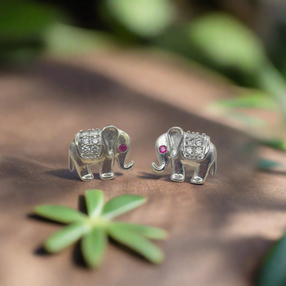 BREAUTTY 925 STERLING SILVER ELEPHANT EARRING | CUBIC ZIRCONIA