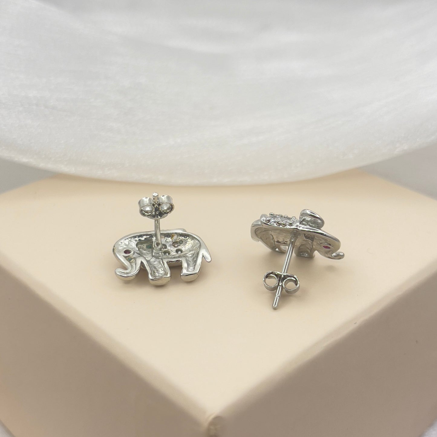 BREAUTTY 925 STERLING SILVER ELEPHANT EARRING | CUBIC ZIRCONIA