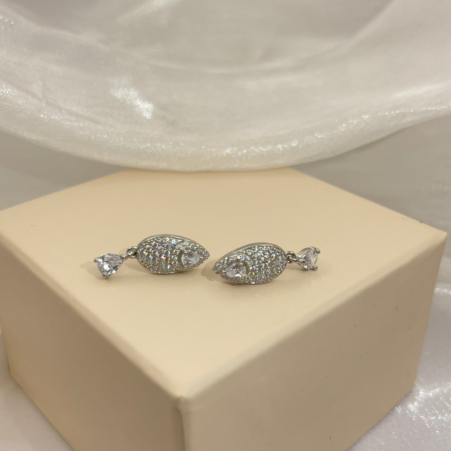 BREAUTTY 925 STERLING SILVER FISH STUDS | CUBIC ZIRCONIA