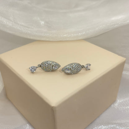 BREAUTTY 925 STERLING SILVER FISH STUDS | CUBIC ZIRCONIA