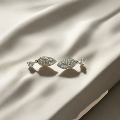 BREAUTTY 925 STERLING SILVER FISH STUDS | CUBIC ZIRCONIA