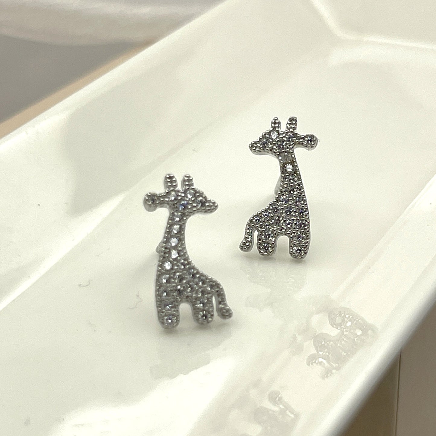 BREAUTTY 925 STERLING SILVER GIRAFFE EARRING | CUBIC ZIRCONIA