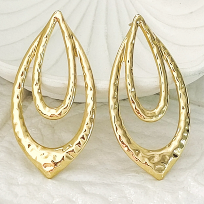 BREAUTTY 18K GOLD PLATED LEAF SHAPE ICONIC EARRINGS | WATERPROOF