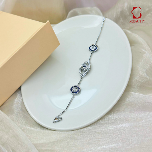 BREAUTTY EVIL EYE CHAKRA BRACELET IN 92.5 STERLING SILVER – PROTECTION & HEALING JEWELRY FOR GIFTING