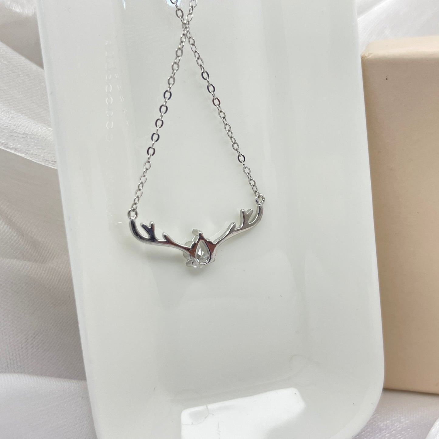 BREAUTTY 925 STERLING SILVER REINDEER NECKLACE CHAIN | RHODIUM POLISHED