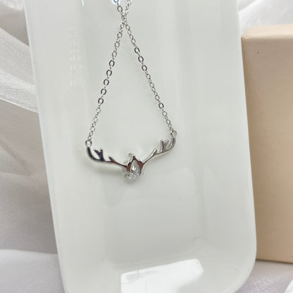 BREAUTTY 925 STERLING SILVER REINDEER NECKLACE CHAIN | RHODIUM POLISHED